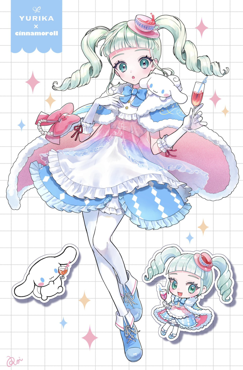 1girl, :o, aikatsu!, aikatsu!_(series), argyle, artist_name, blue_bow, blue_bowtie