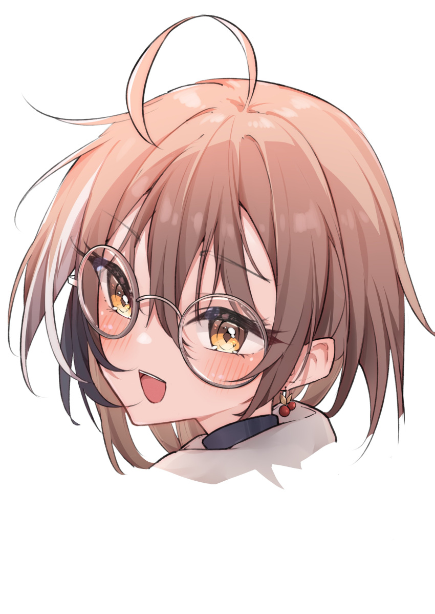 1girl, :d, absurdres, ahoge, airenif, alternate_hairstyle, berry, black_choker