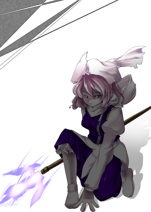kneeling, letty_whiterock, mkz, polearm, solo, touhou, weapon
