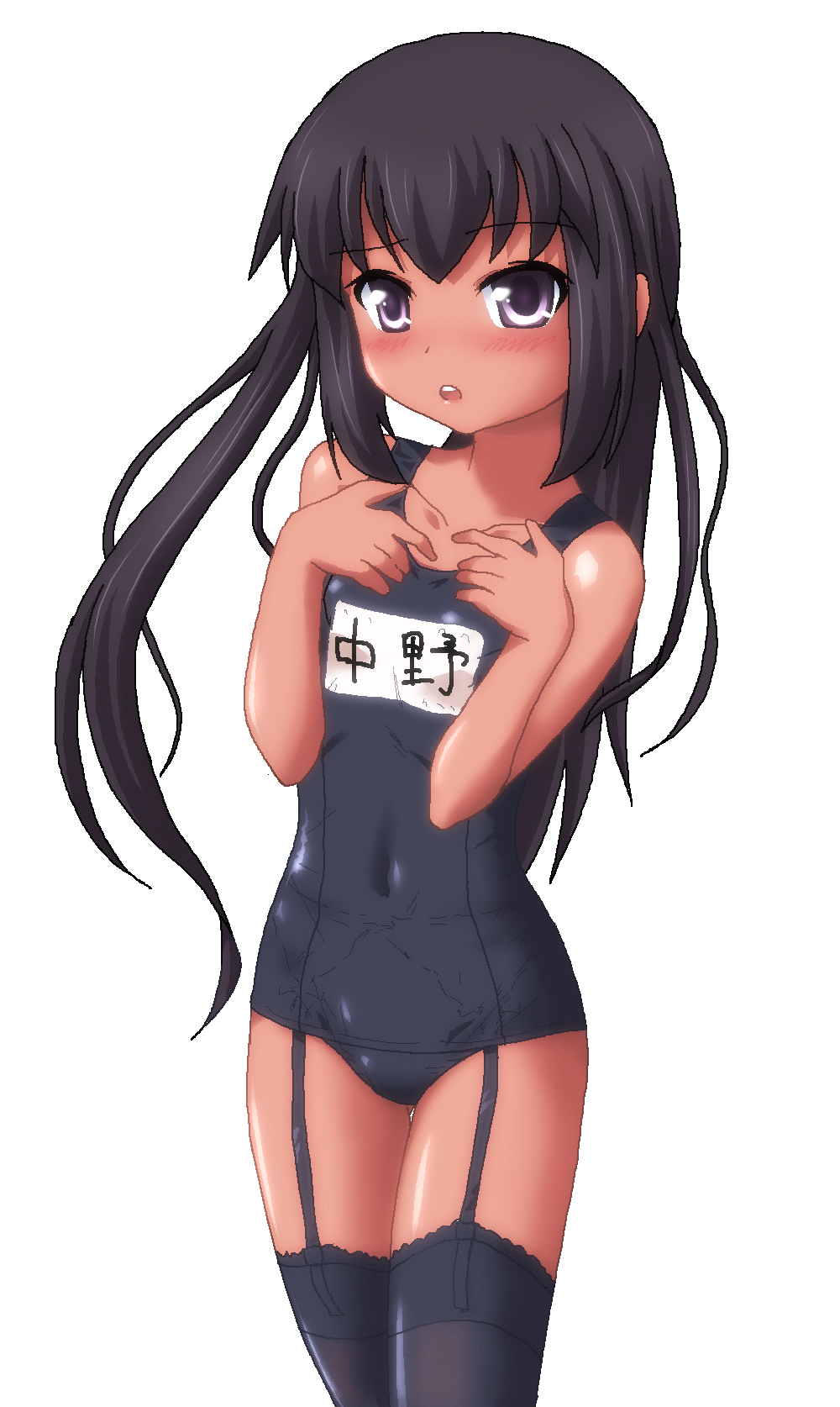 black_hair, garter_belt, garter_straps, hayashiya_zangourou, hayashiya_zankurou, highres, k-on!, long_hair