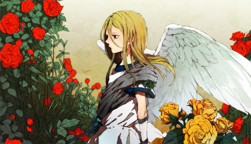 afuro_terumi, aphrodi, aphrodite_(inazuma_eleven), blonde_hair, flower, garden, inazuma_eleven, long_hair