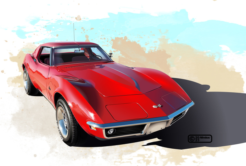 2023, artist_name, car, chevrolet, chevrolet_corvette, chevrolet_corvette_c3, commentary_request, highres