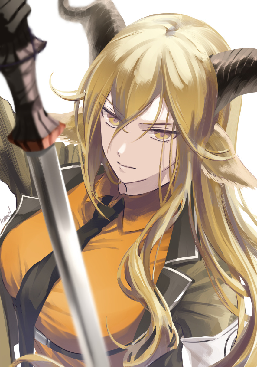 1girl, animal_ear_fluff, animal_ears, arknights, arm_up, armband, artist_name, asymmetrical_sidelocks
