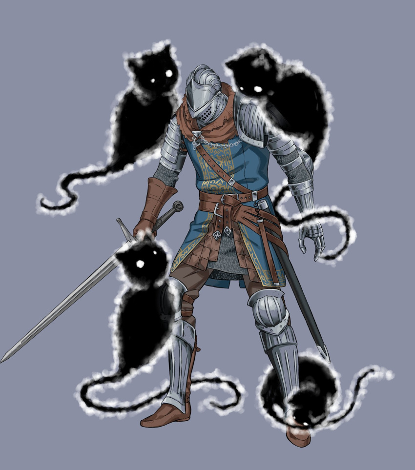 1other, ambiguous_gender, arizuka_(catacombe), armored_boots, belt, boots, brown_belt, brown_pants