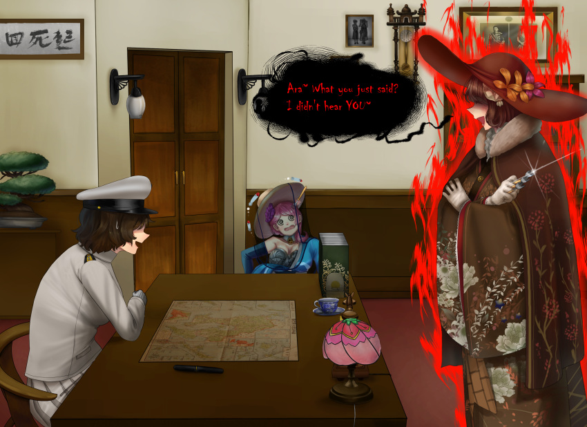 absurdres, ara_ara, emperor_hirohito, envy, fork, highres, holding, holding_fork