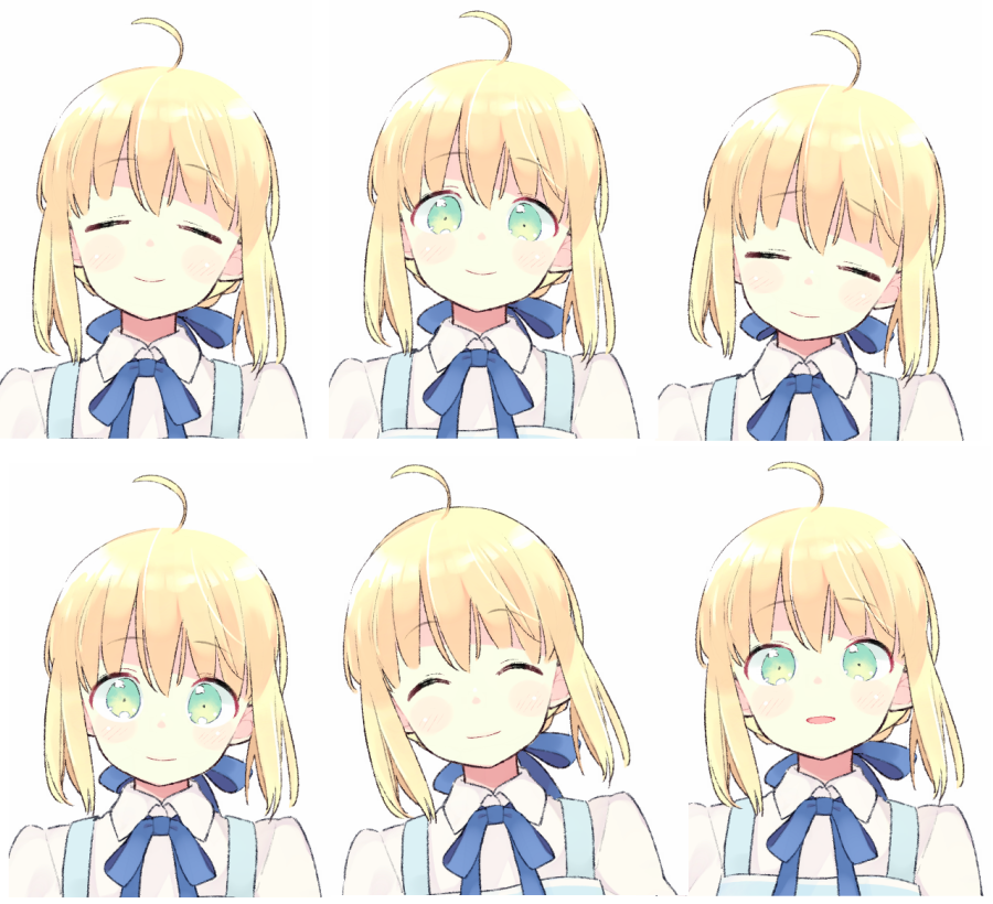 1girl, 87banana, ahoge, apron, artoria_pendragon_(fate), blonde_hair, blue_bow, bow