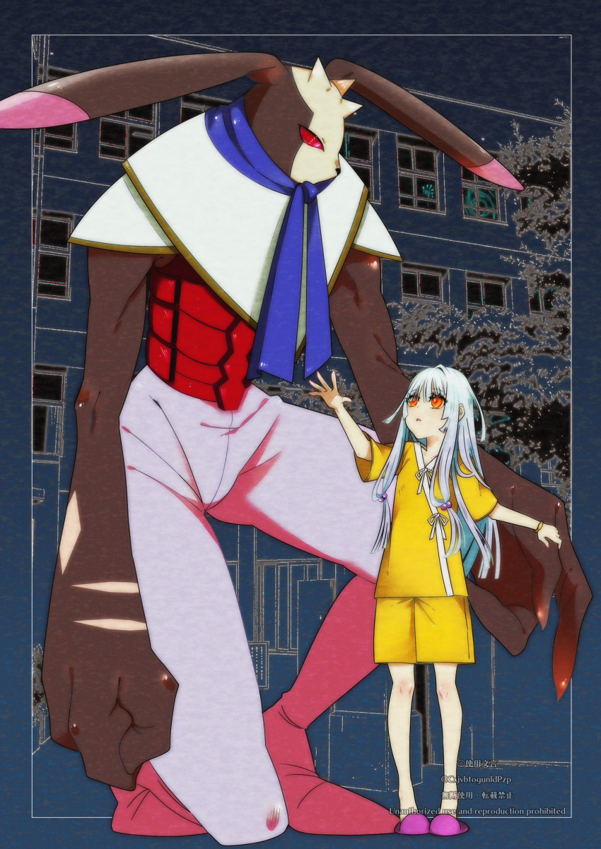 1girl, 7u14tkixjkoj9oo, andiramon_(deva), andiramon_deva, digimon, highres, horns, long_arms