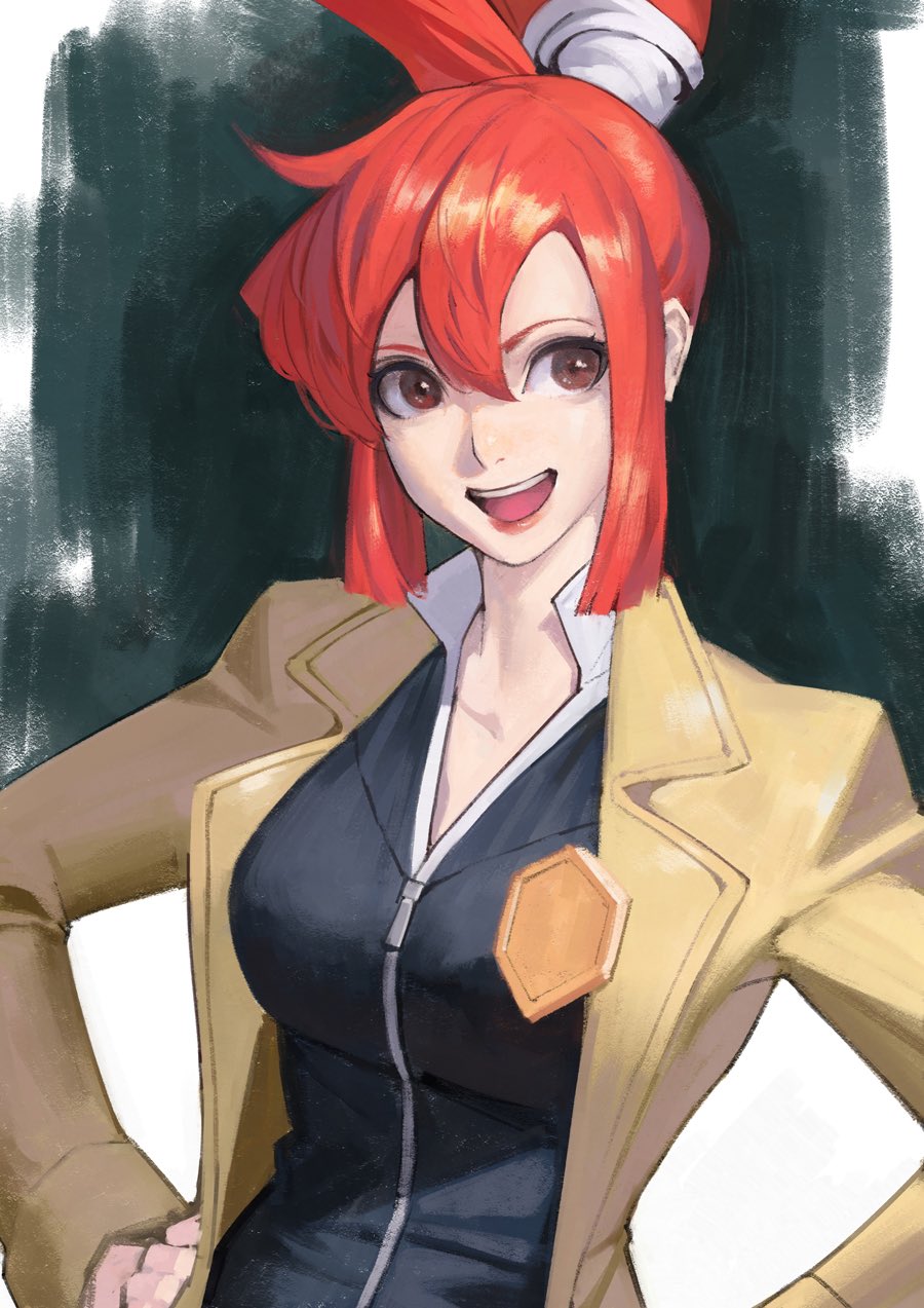 1girl, badge, coat, commentary, ghost_trick, highres, jacket, long_hair