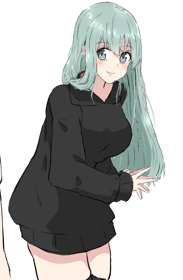 1girl, alternate_costume, berukuto_(berukuto_47), black_thighhighs, commentary_request, dress, gradient_background, grey_hair