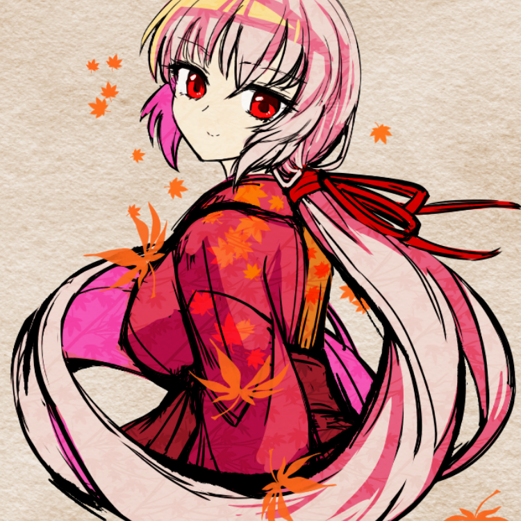 1girl, anmita_(rarutos), ariwara_no_miyabiko, breasts, closed_mouth, hair_ribbon, hakama, infinite_blade_pavilion