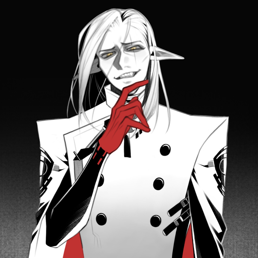 1boy, arknights, belt, belt_buckle, blurry, buckle, buttons, collared_robe