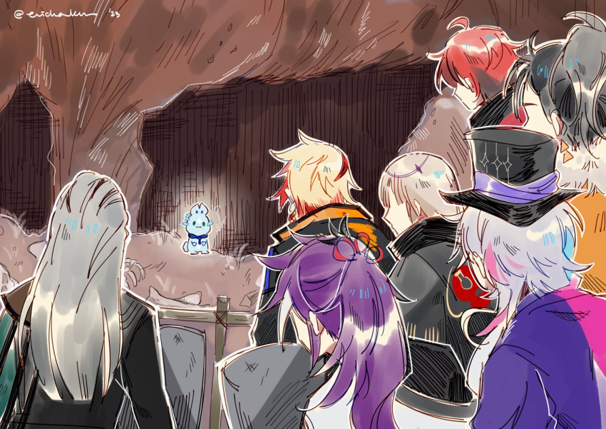 :3, animal, artist_name, axel_syrios, banzoin_hakka, black_hair, blonde_hair, blue_fur