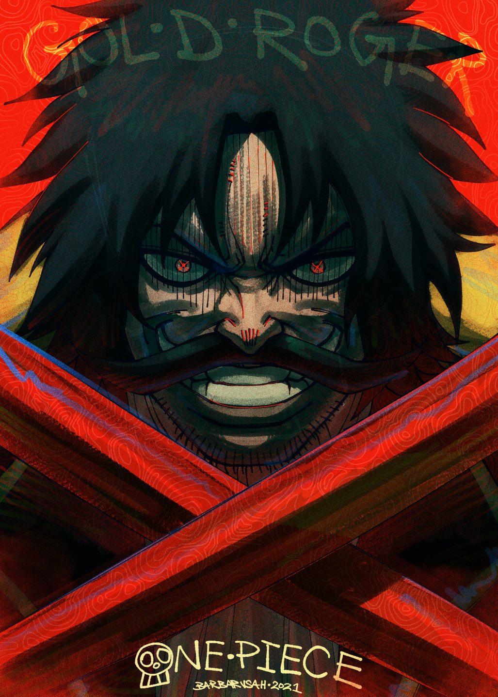 1boy, 2021, artist_name, barbarvsah, black_hair, character_name, clenched_teeth, commentary_request