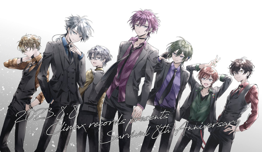 2023, 2you, 6+boys, a_(dear_vocalist), blonde_hair, brown_hair, ciel_(dear_vocalist), cororoan