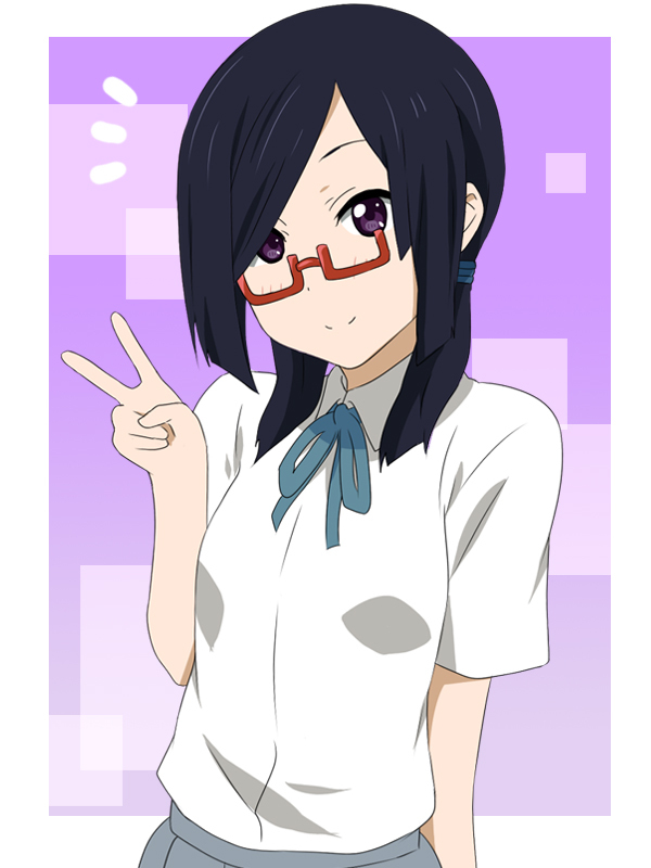 black_eyes, blue_hair, extra, face, glasses, ikari_manatsu, k-on!, nodoka_glasses
