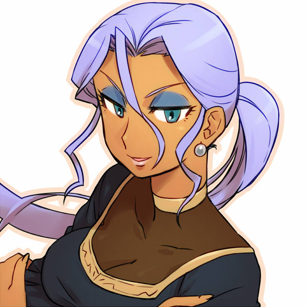 blue_eyes, dadamdow, dark_skin, eliza_manon, eyeshadow, inazuma_eleven, lipstick, long_hair