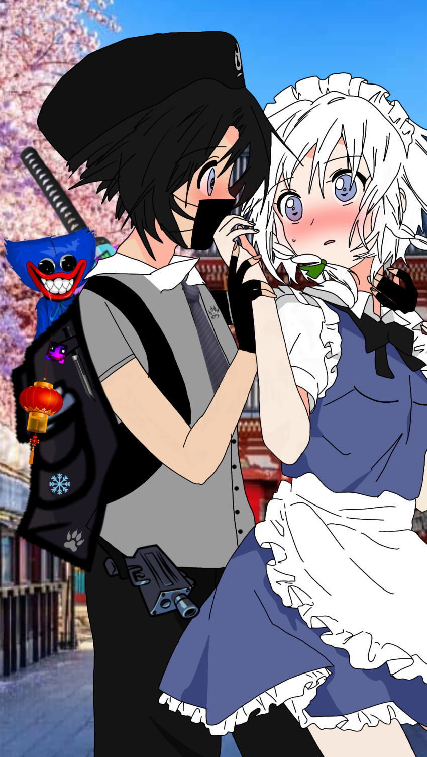 #huggywuggy, #neonix, #neonixizayoi, #neonixxsakuya, #sakuyaizayoi, #touhou, highres, non-web_source