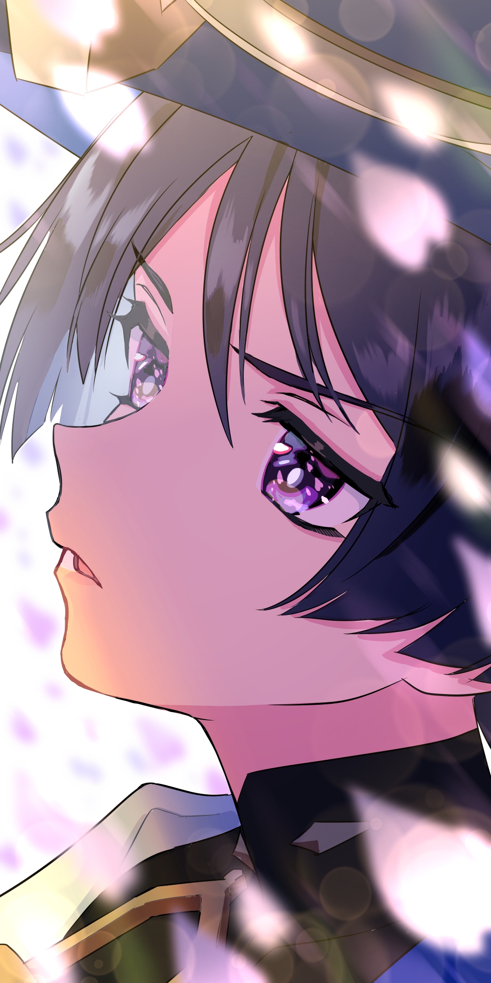 1boy, black_shirt, close-up, genshin_impact, hat, highres, japanese_clothes, lllkalllwalll