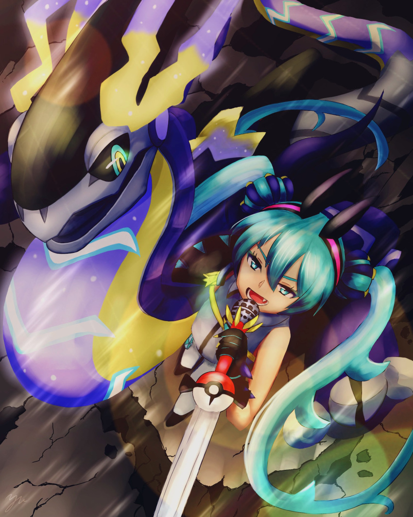 1girl, absurdres, aqua_eyes, aqua_hair, black_sclera, blue_eyes, colored_sclera, commentary_request