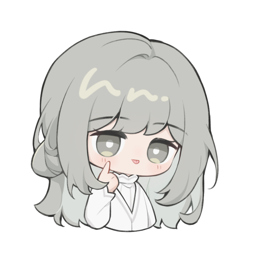 1girl, :p, aged_down, ai_chi_guobaoyou, blush, chibi, cropped_torso, dress