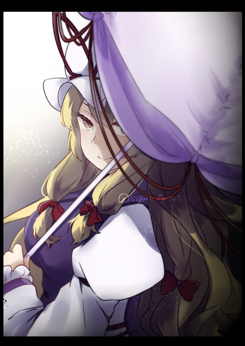 1girl, absurdres, blonde_hair, bow, dress, hair_bow, hat, highres