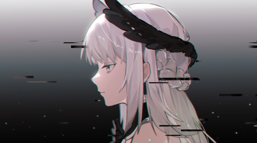 1girl, absurdres, bare_shoulders, black_bow, black_bowtie, black_collar, bow, bowtie