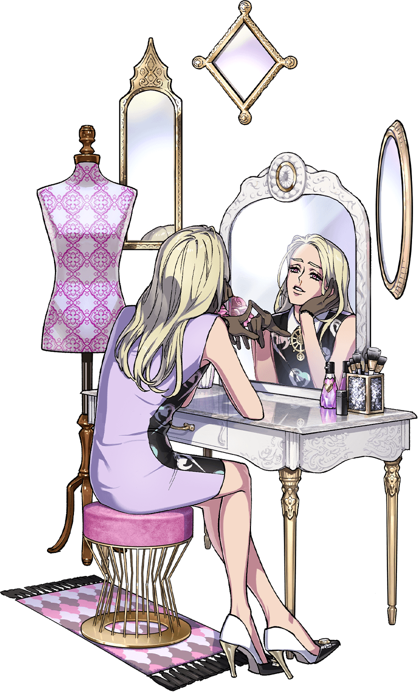 1boy, bottle, charisma_house, cosmetics, dress, girly_boy, gloves, high_heels