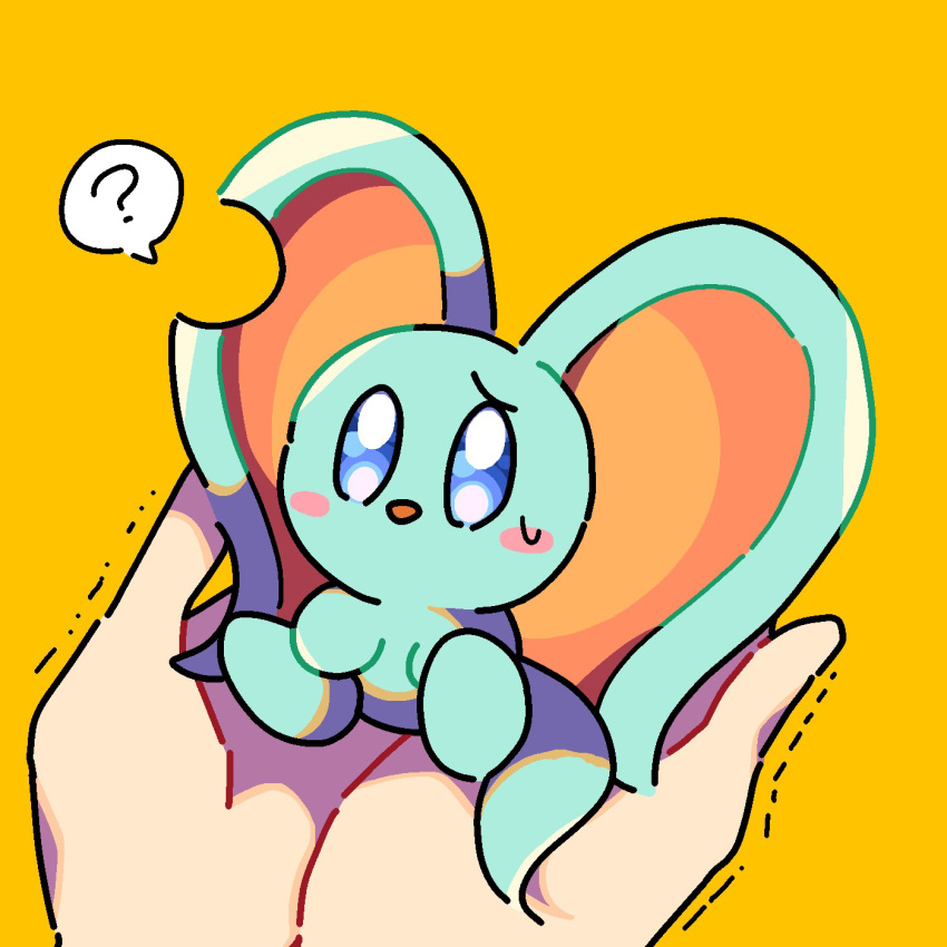 0tamt0, ?, animal_ears, blue_eyes, cupping_hands, elfilin, highres, kirby_(series)