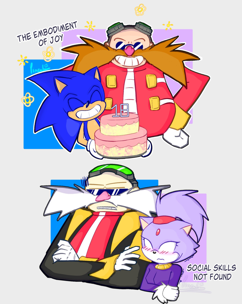 1girl, 3boys, absurdres, animal_ears, anniversary, birthday_cake, black_jacket, blaze_the_cat