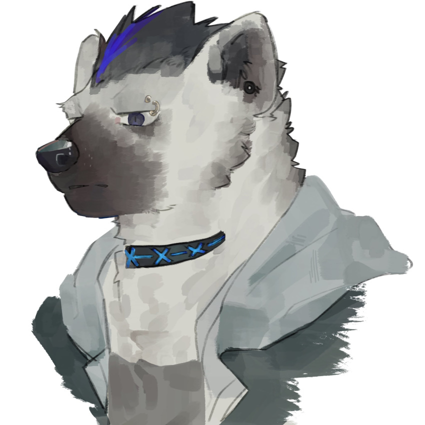 1boy, arknights, commentary_request, ear_piercing, eyebrow_piercing, furry, furry_male, highres