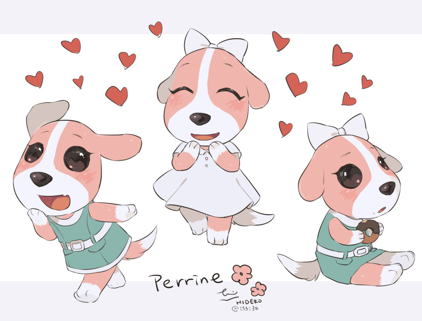 1girl, :o, animal_crossing, animal_focus, belt, bow, brown_eyes, character_name