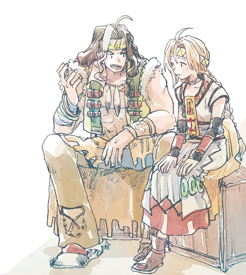 2boys, ahoge, bishounen, bow, bracelet, braid, brothers, brown_hair