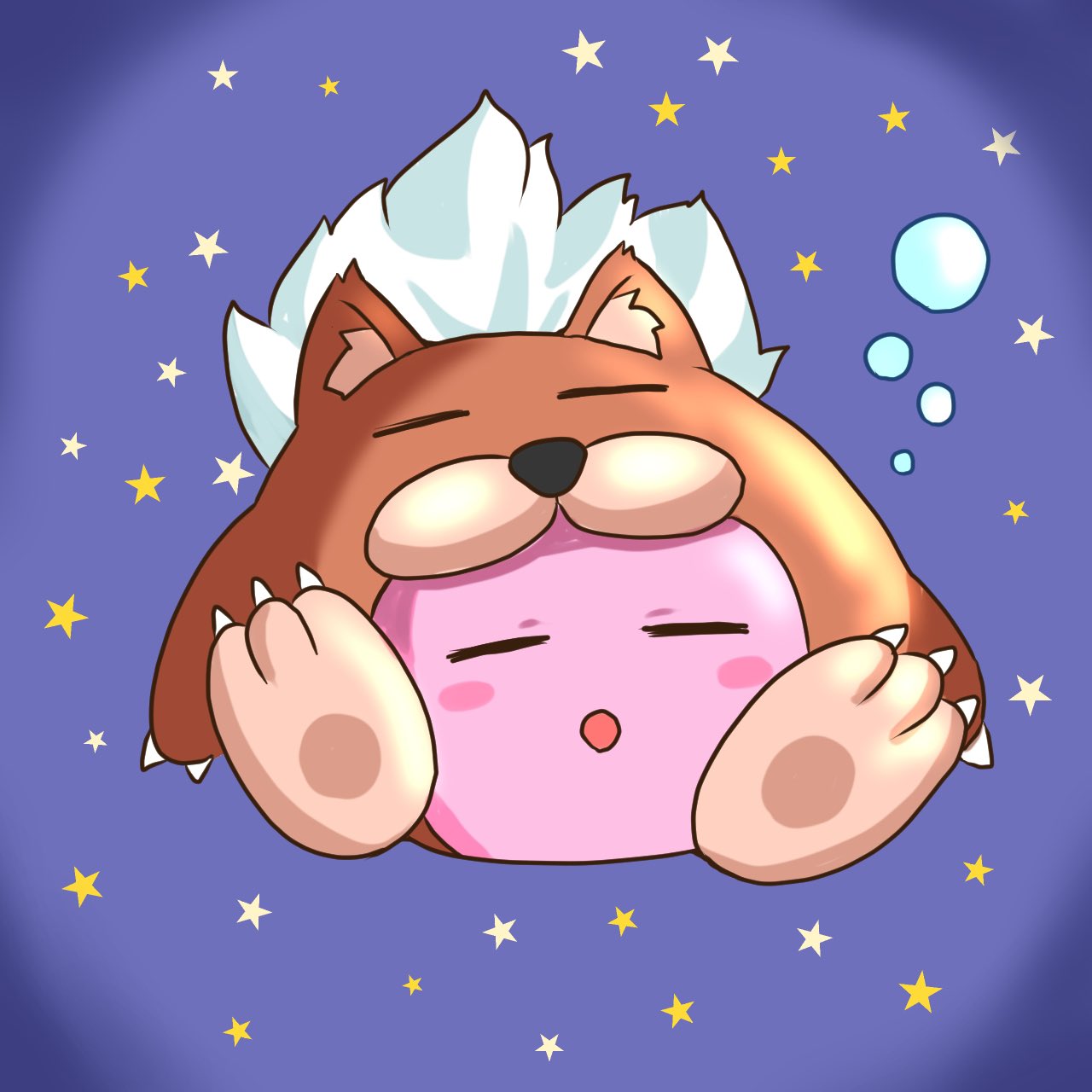 animal_kirby, closed_eyes, copy_ability, highres, kirby, kirby_(series), kirby_squeak_squad, open_mouth