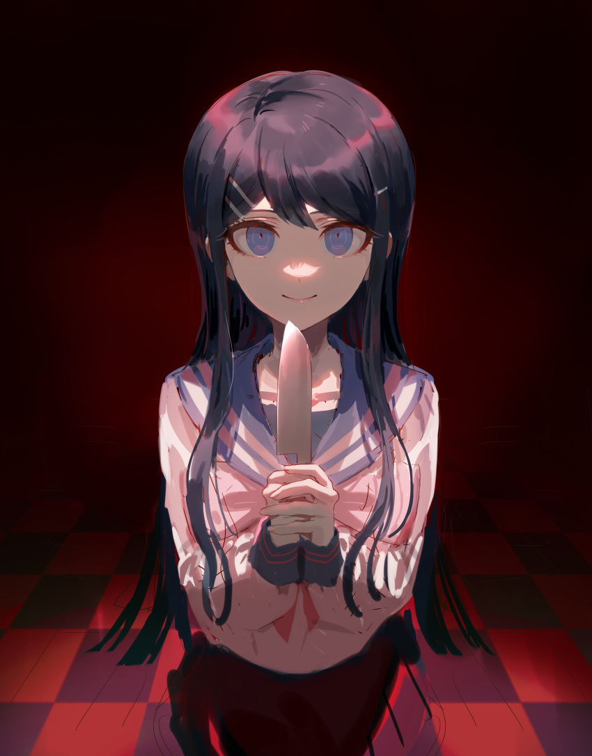 1girl, absurdres, black_hair, blue_eyes, blue_sailor_collar, bow, bowtie, breasts