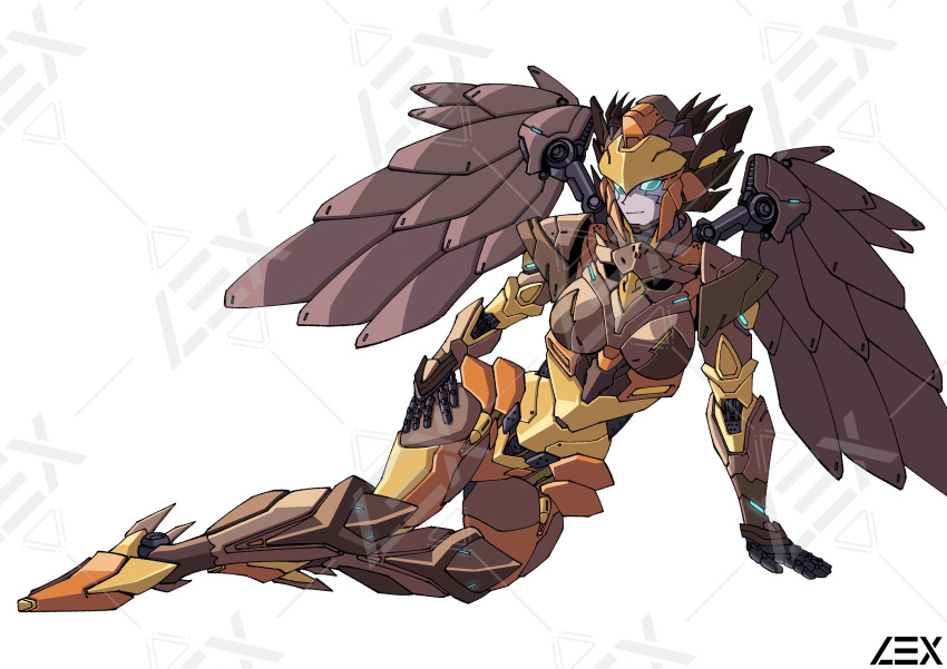 1girl, absurdres, airazor, beast_wars, blue_eyes, breasts, curvy, feathered_wings