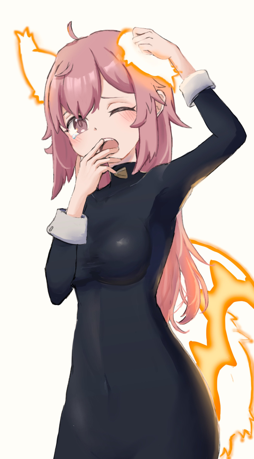 1girl, absurdres, alternate_hairstyle, animal_ears, cowlick, fire_emblem, fire_emblem_heroes, glowing_ears