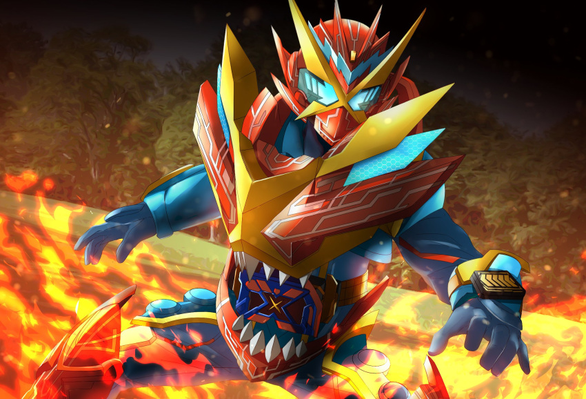 1boy, alternate_costume, armor, blue_bodysuit, blue_eyes, blue_gloves, bodysuit, driver_(kamen_rider)