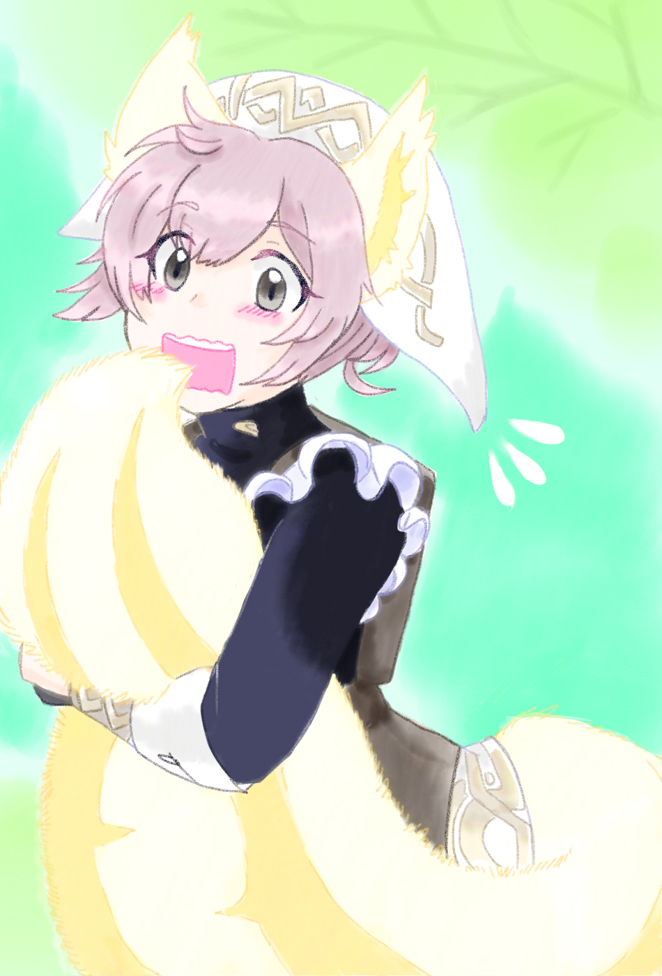 1girl, animal_ears, apron, brown_hair, cowlick, fire_emblem, fire_emblem_heroes, frilled_apron