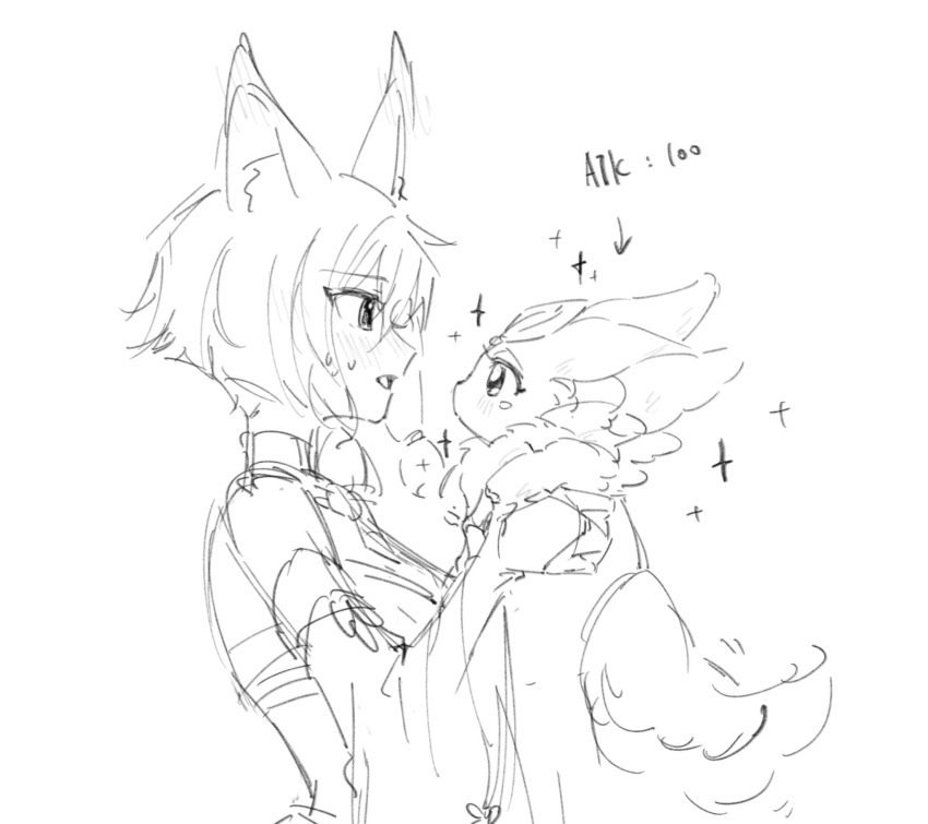 1girl, animal_ear_fluff, animal_ears, blush, choker, detached_sleeves, duel_monster, fox_ears