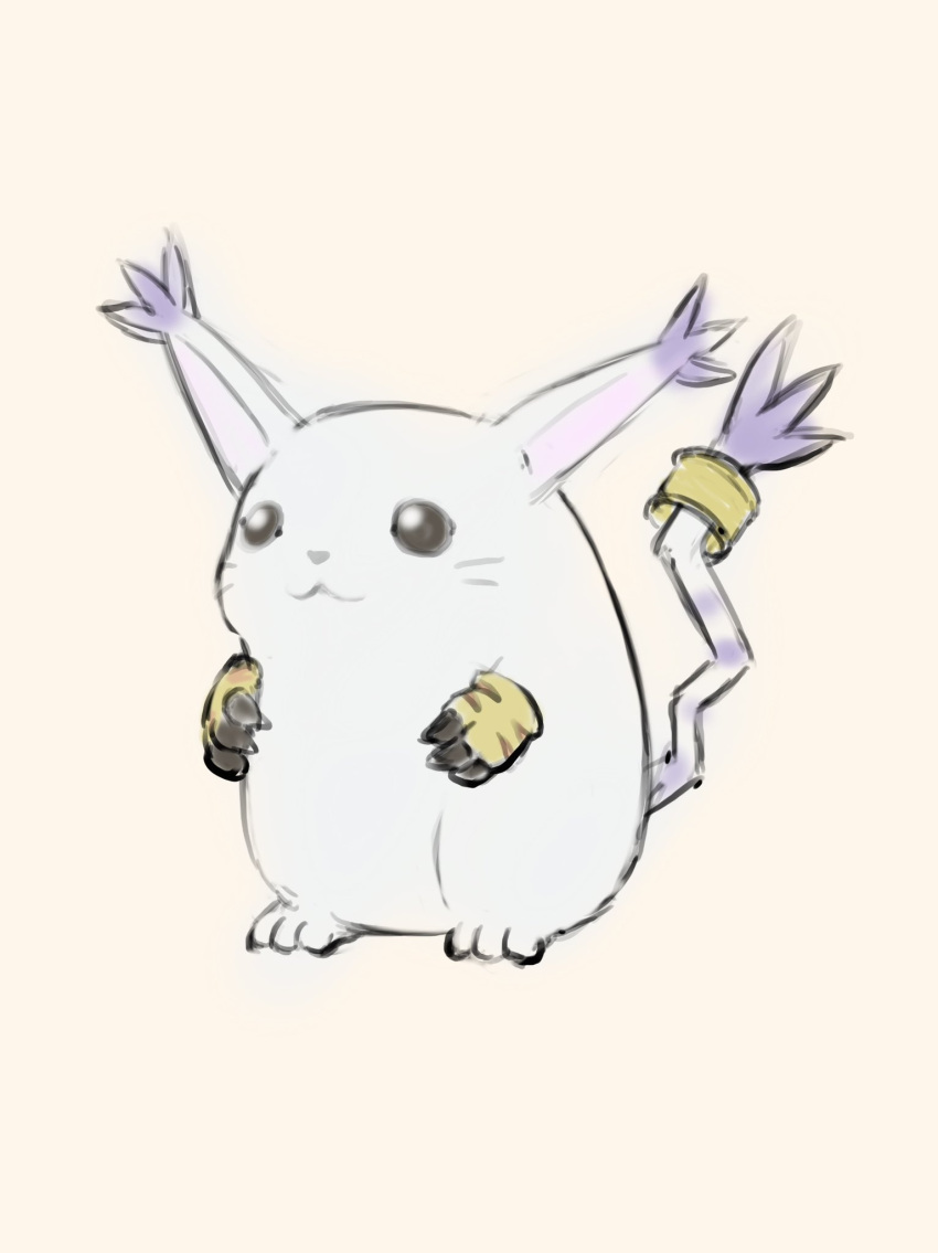 cat, digimon, digimon_(creature), fat_pikachu_(meme), highres, mas_square, meme, no_humans