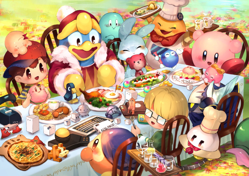 1other, 5boys, :d, ^_^, anniversary, apron, armor, arms_up