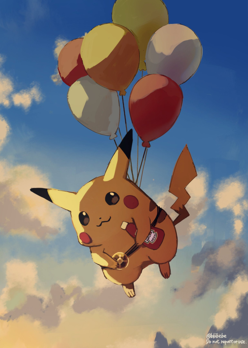 :3, artist_name, balloon, bbibebe, belt, blush_stickers, clouds, day