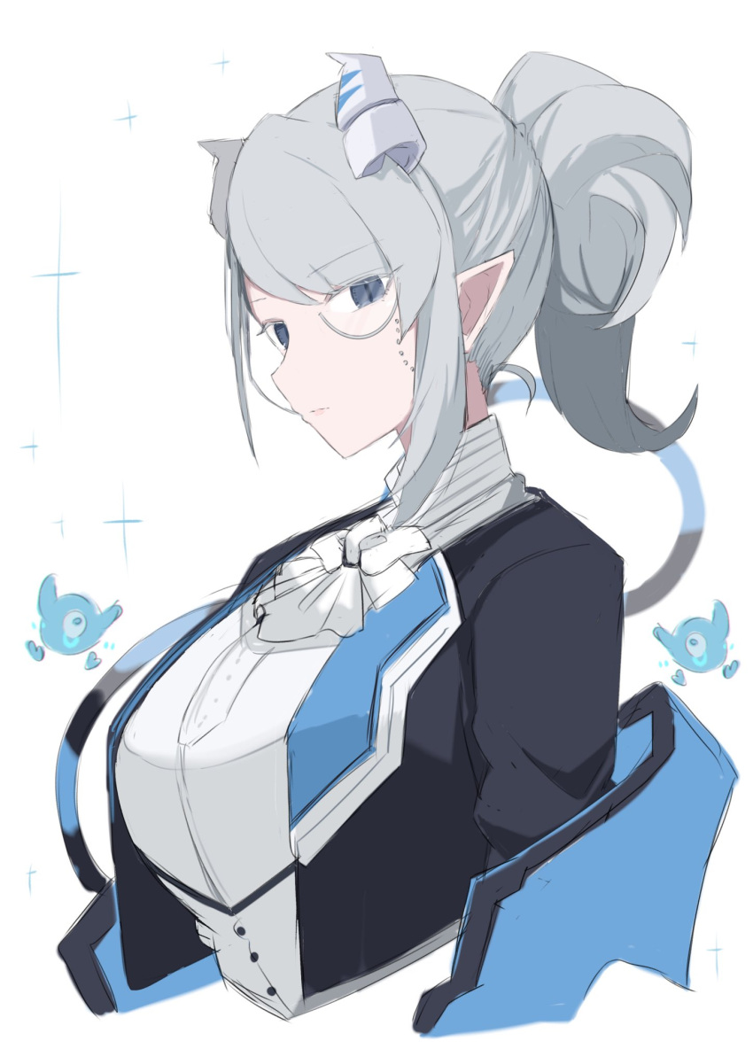 1girl, arias_the_labrynth_butler, breasts, butler, demon_girl, demon_horns, demon_wings, duel_monster