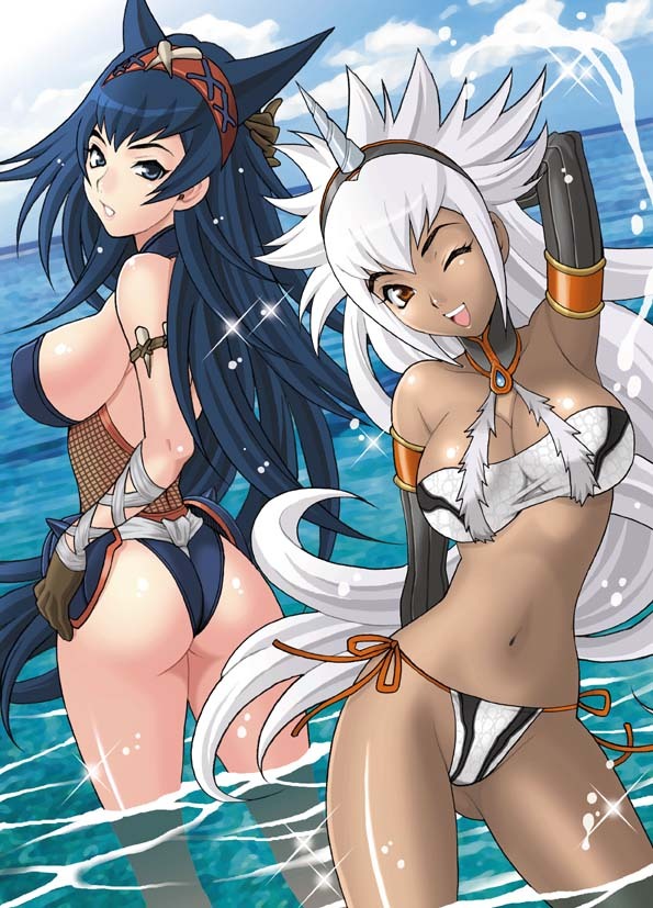 ;d, arm_up, armband, armor, armpits, ass, bandeau, bare_shoulders