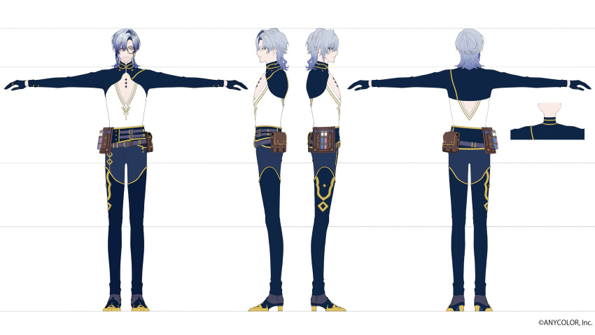 1boy, artist_request, belt, gloves, gradient_hair, highres, milan_kestrel, monocle