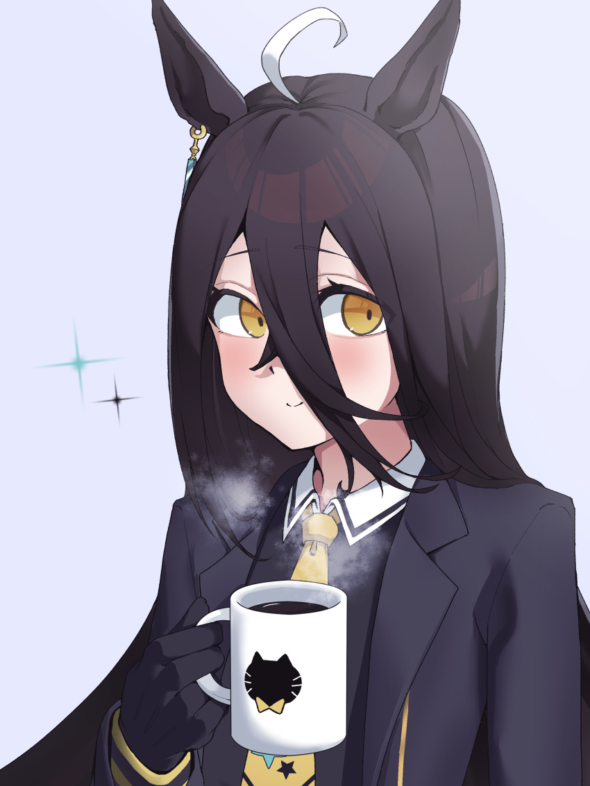 1girl, a4_(a4_eishi), absurdres, ahoge, animal_ears, black_coat, black_gloves, black_hair
