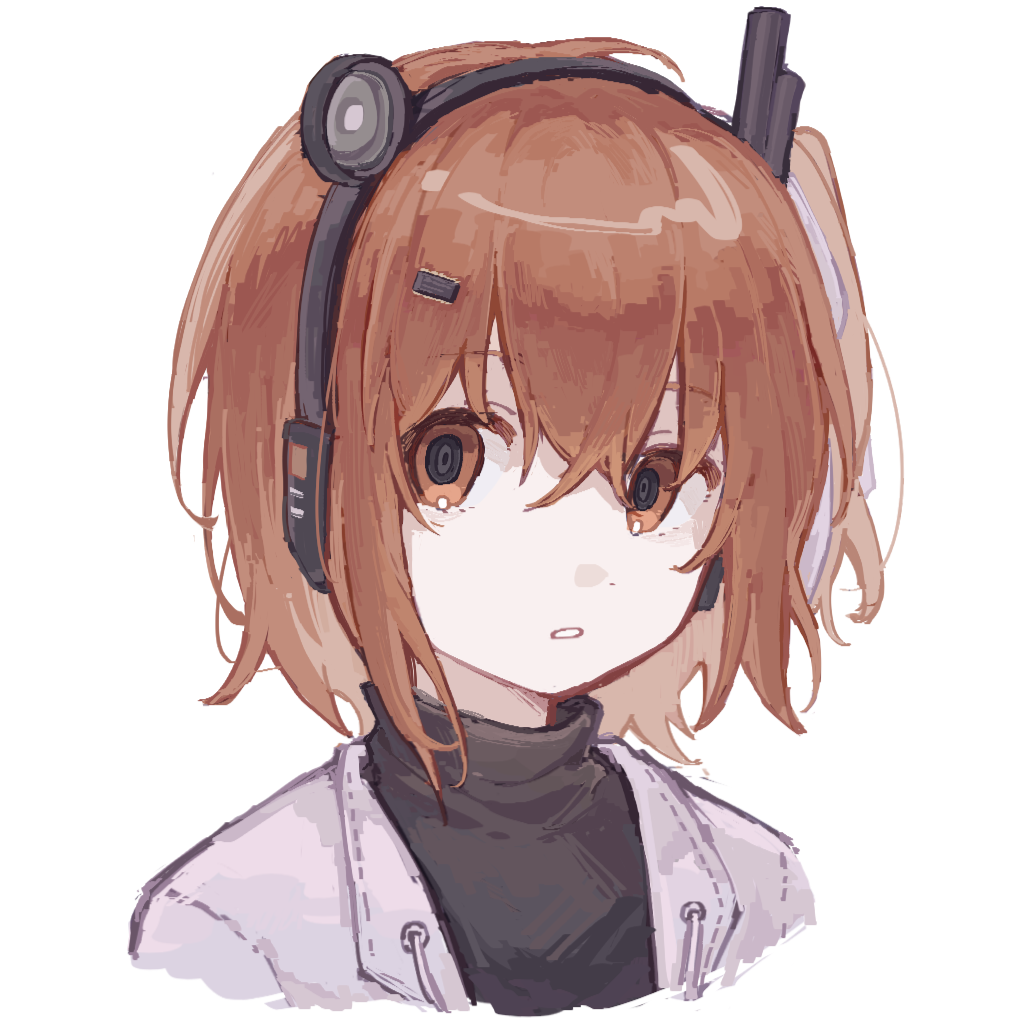 1girl, a.i._voice, adachi_rei, android, artificial_eye, black_shirt, cropped_shoulders, hair_ornament