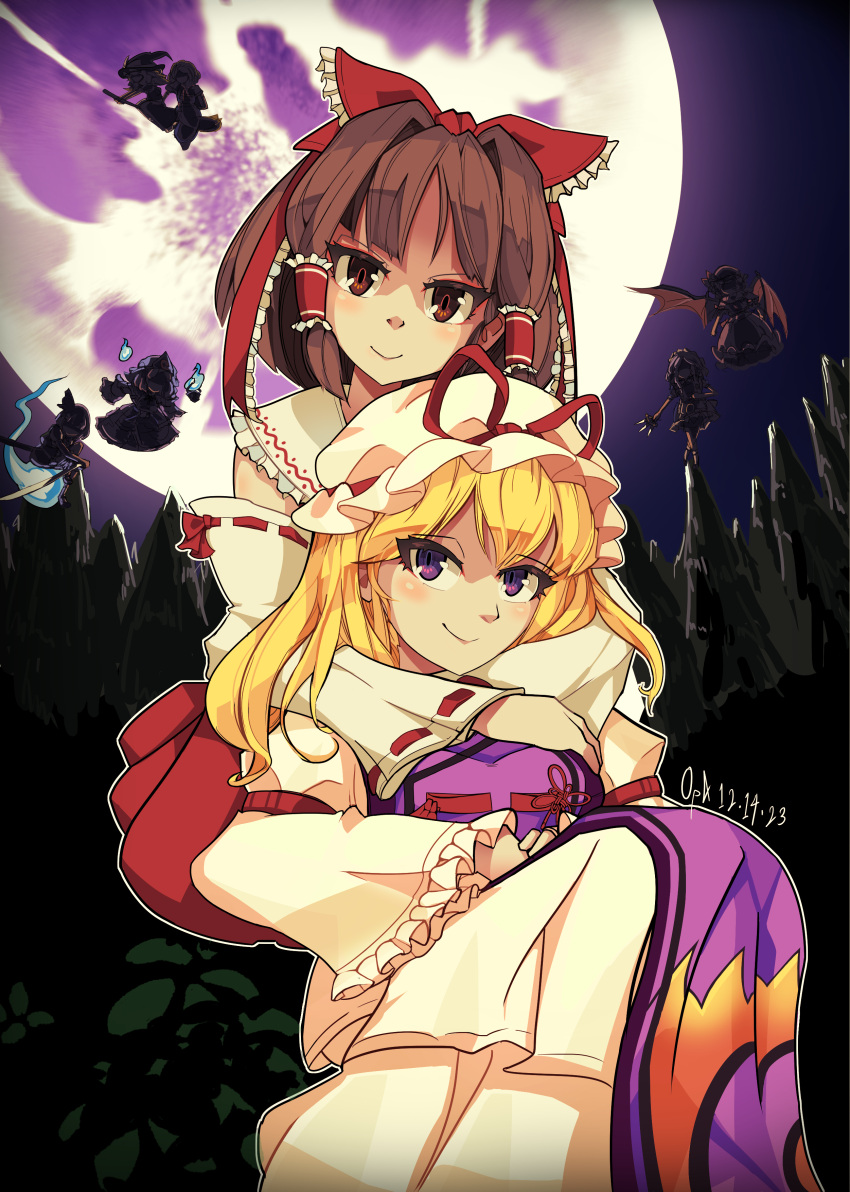 6+girls, absurdres, alice_margatroid, blonde_hair, bow, brown_hair, chineseninja, commentary