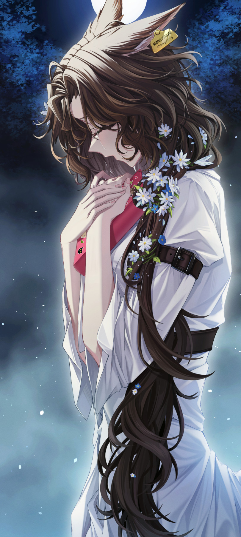 1girl, animal_ears, arm_belt, book, breasts, brown_hair, centauroid, closed_eyes