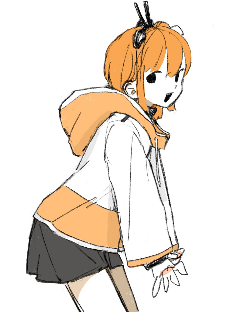 1girl, a.i._voice, adachi_rei, adapted_costume, black_eyes, black_skirt, blush, colored_skin